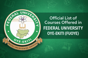 Official List of Courses Offered in Federal University Oye-Ekiti (FUOYE) 2026